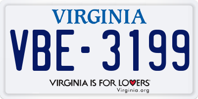 VA license plate VBE3199