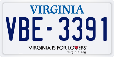 VA license plate VBE3391
