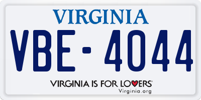 VA license plate VBE4044