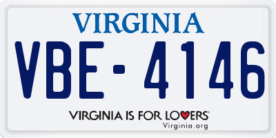 VA license plate VBE4146