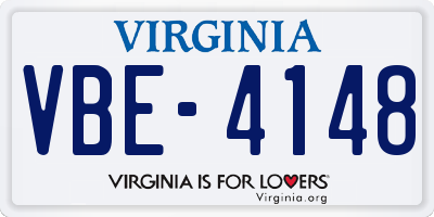 VA license plate VBE4148