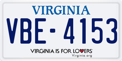 VA license plate VBE4153