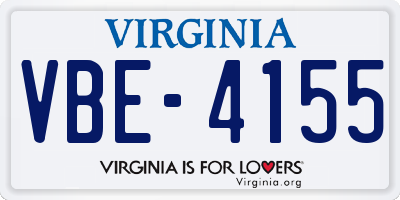 VA license plate VBE4155