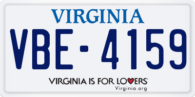 VA license plate VBE4159