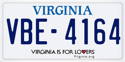 VA license plate VBE4164