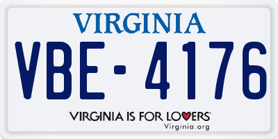 VA license plate VBE4176
