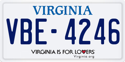 VA license plate VBE4246