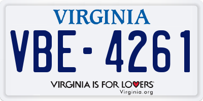 VA license plate VBE4261