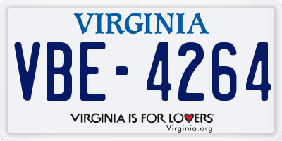 VA license plate VBE4264