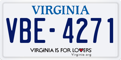 VA license plate VBE4271
