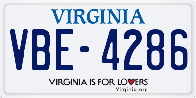 VA license plate VBE4286