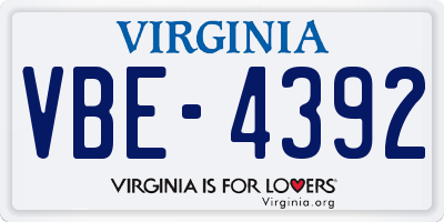 VA license plate VBE4392