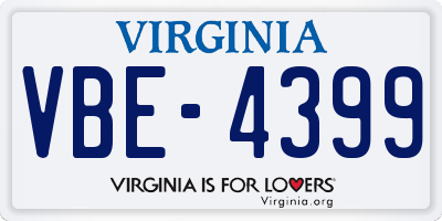 VA license plate VBE4399
