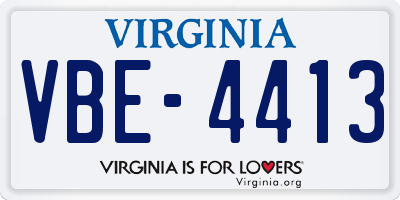 VA license plate VBE4413