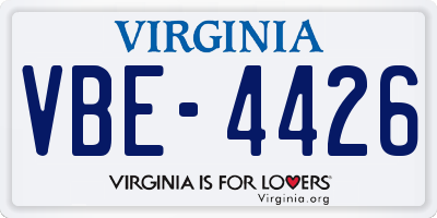 VA license plate VBE4426