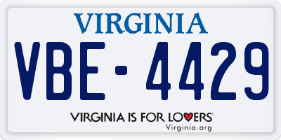 VA license plate VBE4429