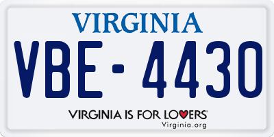 VA license plate VBE4430