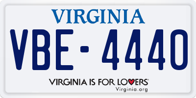 VA license plate VBE4440