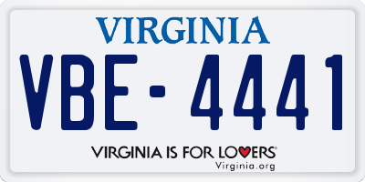 VA license plate VBE4441