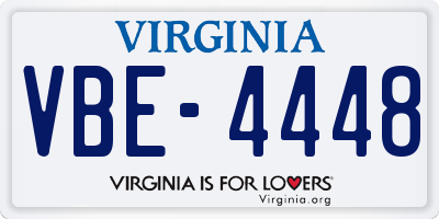 VA license plate VBE4448