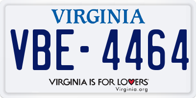 VA license plate VBE4464
