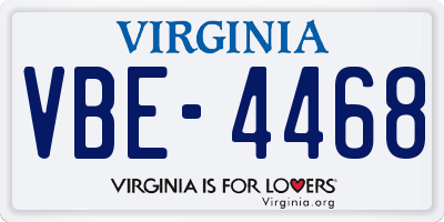 VA license plate VBE4468