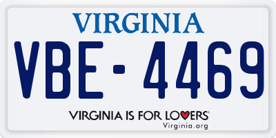 VA license plate VBE4469