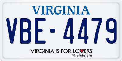 VA license plate VBE4479
