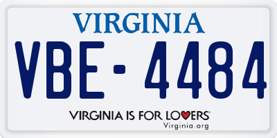 VA license plate VBE4484