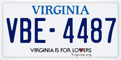VA license plate VBE4487