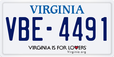 VA license plate VBE4491
