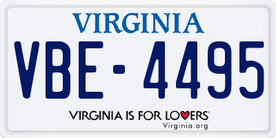 VA license plate VBE4495