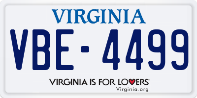 VA license plate VBE4499