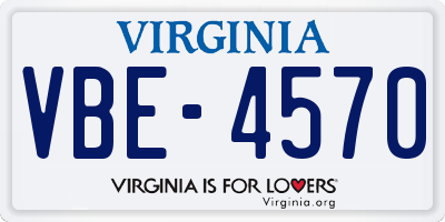 VA license plate VBE4570