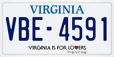 VA license plate VBE4591