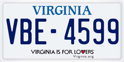 VA license plate VBE4599