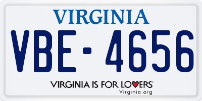VA license plate VBE4656