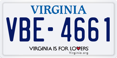 VA license plate VBE4661
