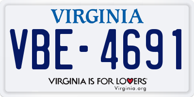 VA license plate VBE4691