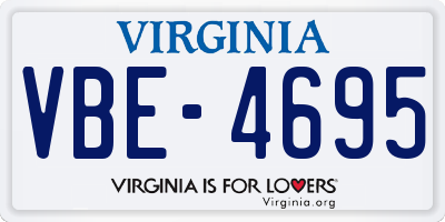 VA license plate VBE4695