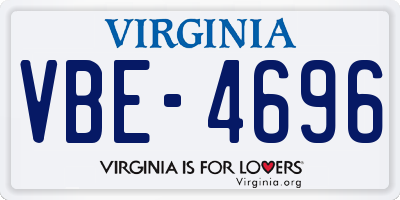VA license plate VBE4696