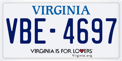 VA license plate VBE4697