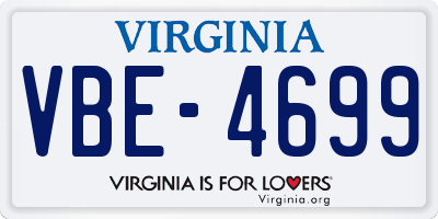 VA license plate VBE4699