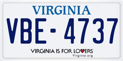 VA license plate VBE4737