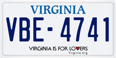 VA license plate VBE4741