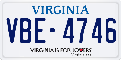 VA license plate VBE4746