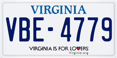 VA license plate VBE4779