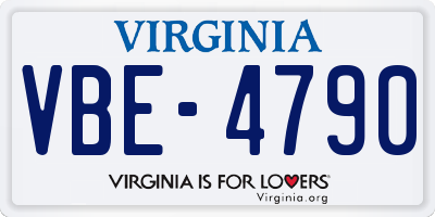 VA license plate VBE4790