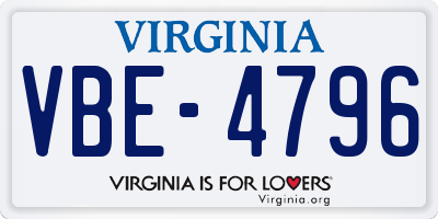 VA license plate VBE4796