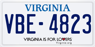 VA license plate VBE4823